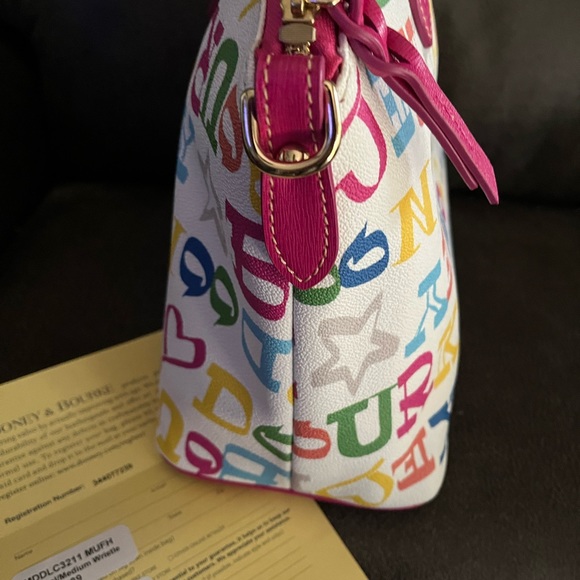 Dooney & Bourke Zip Zip Doodle Rainbow Satchel - Picture 6 of 16